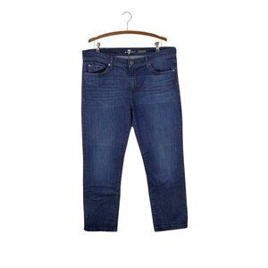 7 For All Mankind 7FAM Slimmy Jeans Dark Blue Wash Denim Mens Size 38 x 28.25